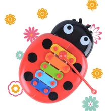 Детский музыкальный инструмент, игрушка 5 тонов Божья коровка стиль ксилофон Рамка Стиль ксилофон игрушки, музыкальные инструменты для детей bebe