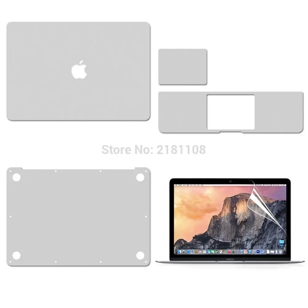 Защитная виниловая наклейка для Apple Macbook Air 11 1" Pro 12" 1" A1708 верхняя/Нижняя/сенсорная панель/защитная пленка для экрана - Цвет: 5 in 1 half palm