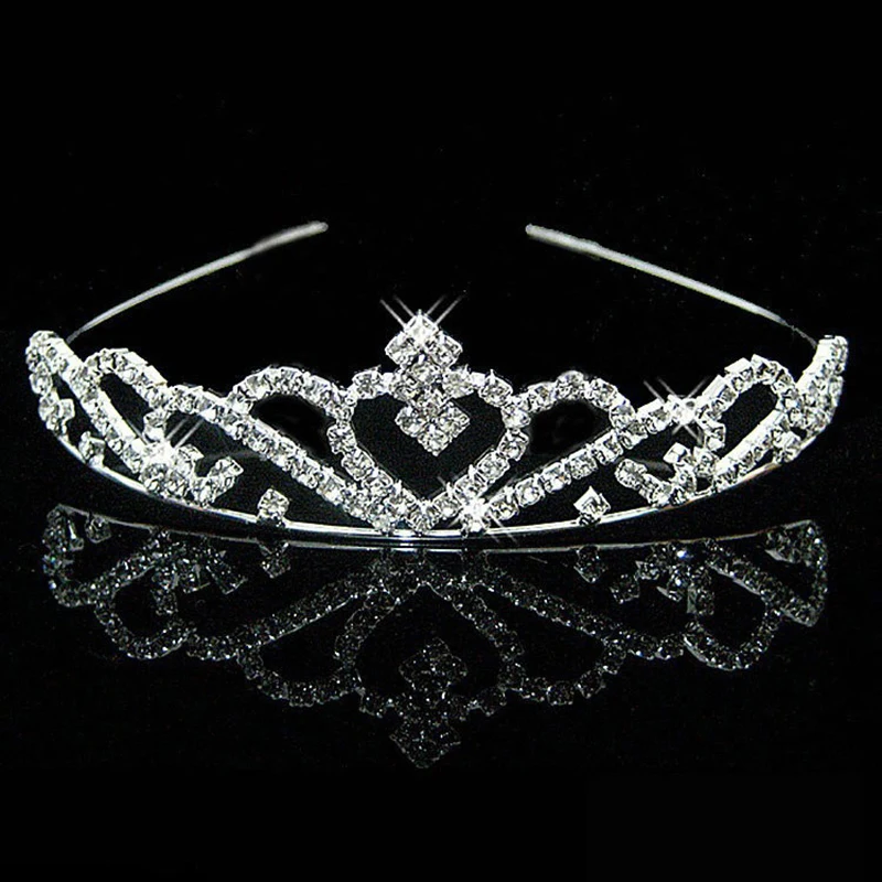 Жемчужная резинка для волос со стразами повязка на голову для милых девочек принцесса свадебная корона цветок дети аксессуары для волос
