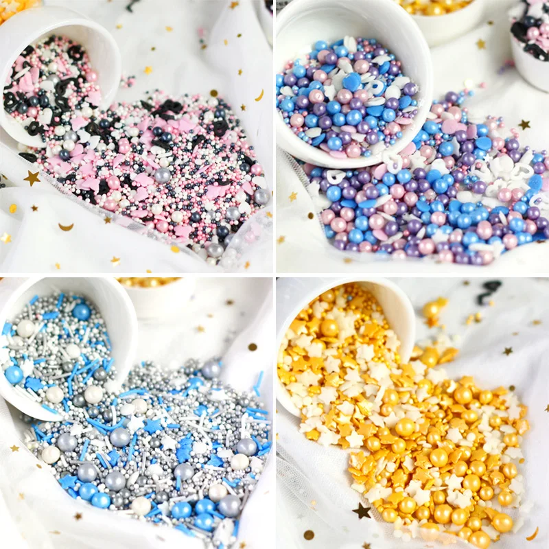 Edible Pearl Candy Beads Baking Cake Decoration Colorful Sugar Beads ...