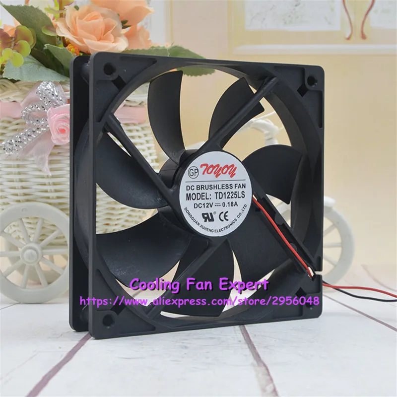 TD1225LS DC 12V 1700RPM 0.18A 12025 12 см 120*120*25 мм 2 провода ультра тихий компьютер источник