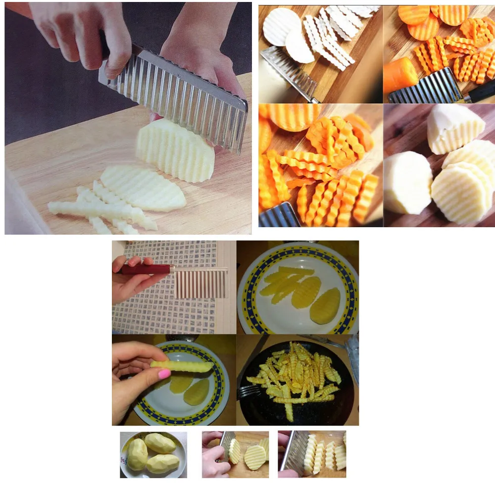 3 шт./лот умная электроника резак для картофеля волнистый нож кухонный гаджет из