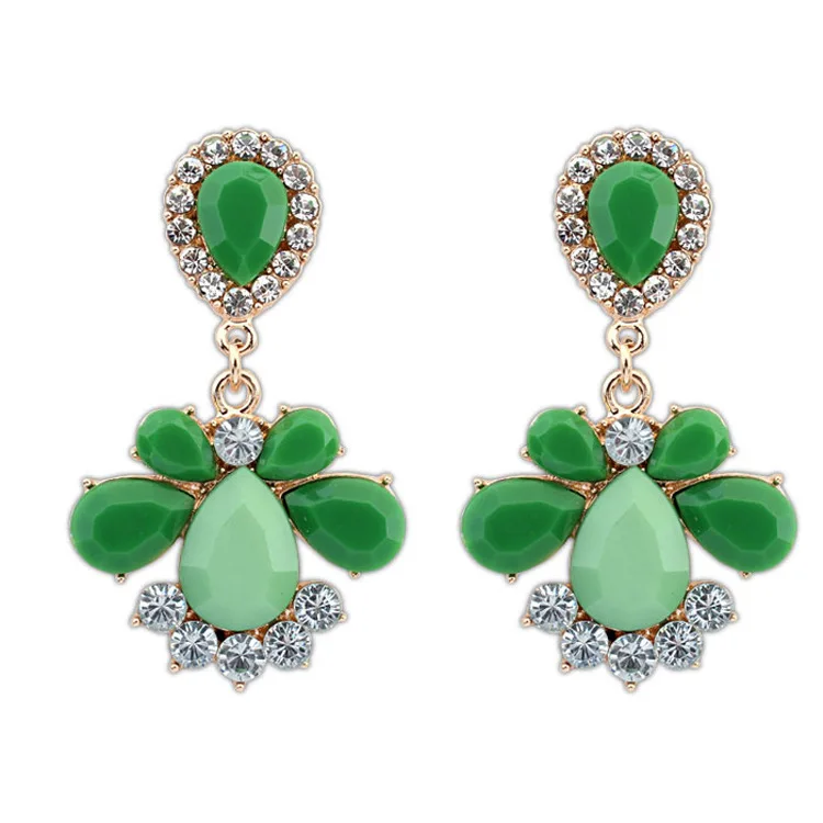 Europe and the United States fashion flash drill water earrings elegant wild hit ear studs female