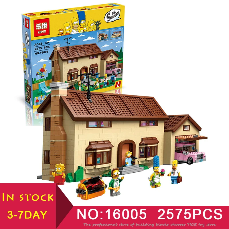 

LEPIN 16005 Anime movie periphery Simpsons House 2575Pcs Building Blocks Compatible LegoINglys 10265 Bricks Toys Gift