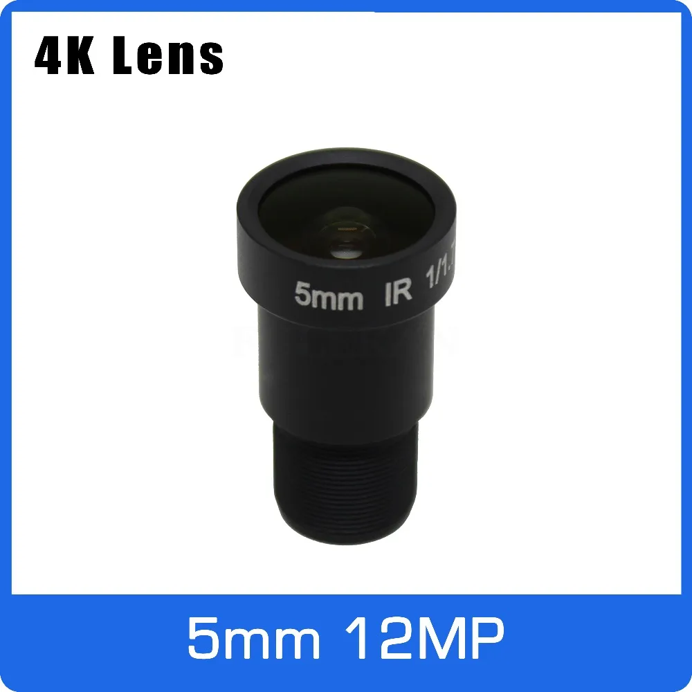 Vente 4 k Lentille 12 Mégapixels Fixe M12 Lentille 5mm 110 Degré 1 1. 7 pouce Pour IMX226 IMX178 4 k IP CCTV Caméra ou 4 k D action Caméra