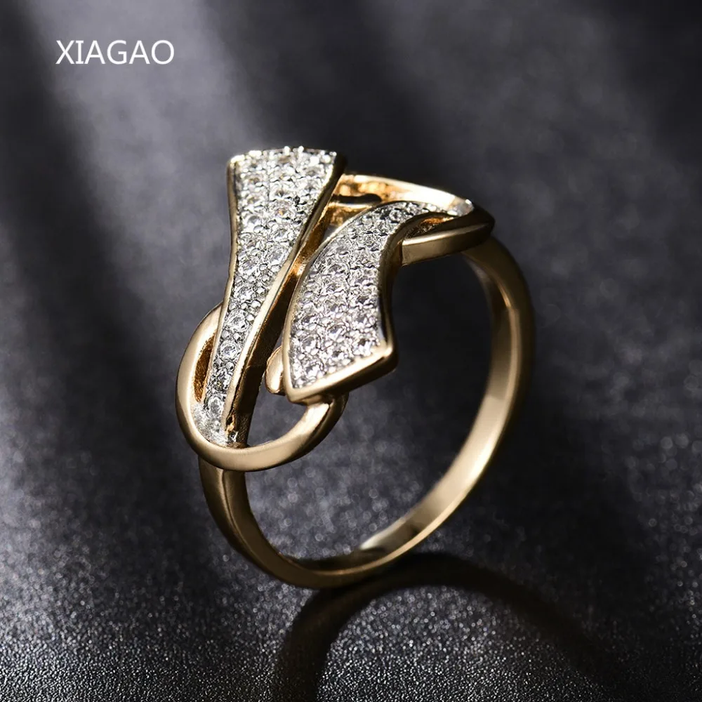 

XIAGAO Luxury AAA Zircon Wedding Rings for Women Gold Color Crystals Engagement Ring Female Anel Bijoux Gift Top Quality ZR610