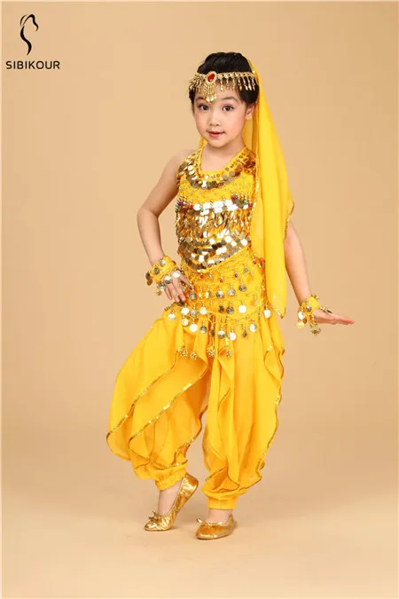 Kids Belly Dance Costume Bollywood Oriental Bellydance Dress Set Indian Egyptian Egypt Suit Pants Top Dancing Clothes Girls New