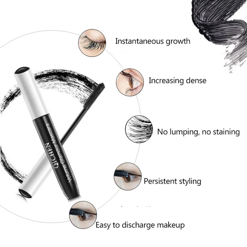 Curling Volume Black Waterproof Liquid Rimel Fiber Lash Extension Makeup Lengthening Mascara 2 Pcs 4D Silk Fiber Lash Mascara