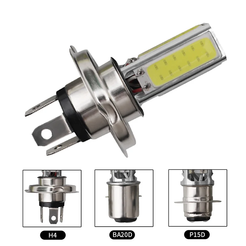 

1x H4 COB Hi/Lo Beam Led Motorcycle Headlight Bulb P15D BA20D COB Led Light Motorbike Headlight H4 Fog Light Bulb