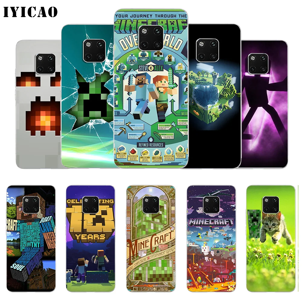 IYICAO Minecraft World game Мягкий силиконовый чехол для телефона Huawei Mate 10 20 Lite Pro Nova 2 2i 3 3i 4 TPU