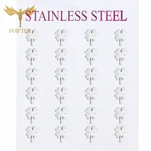 FGifter оптовые серьги 12 пар/лот Для женщин серьги Нержавеющая сталь Пронзительный ювелирные изделия для девочек женские