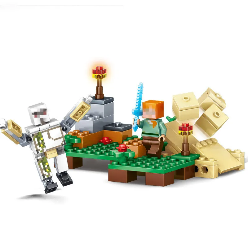 Blocks MY WORLD Compatible Minecrafted Figures City Building Blocks Bricks Set Educational Enlighten Toys For Children