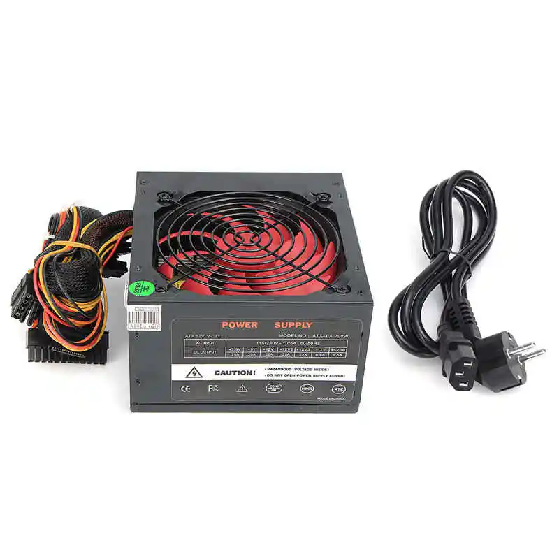 EU/AU/الولايات ماكس 700 واط PCI SATA ATX 12 فولت الألعاب PC امدادات الطاقة 24Pin/موليكس /Sata 700 والت 12 سنتيمتر مروحة جديد وحدة إمداد الطاقة للكمبيوتر ل BTC