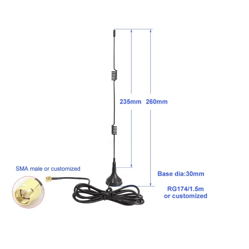 Беспроводной wi-fi-сканер внешних погодных hf 3g lte 4g дипольная антенна с мини-присоски кабель RG174 SMA разъем 1 шт