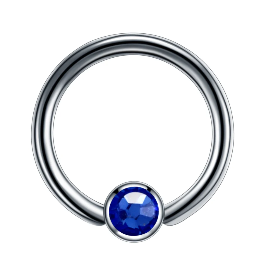1 шт. титановые кольца для носа с опалом, Ушная перегородка, пирсинг BCR, пирсинг CBR Helix Tragus Labret, кольца для тела, ювелирные изделия-пирсинг, 16 г - Окраска металла: Style11 Blue