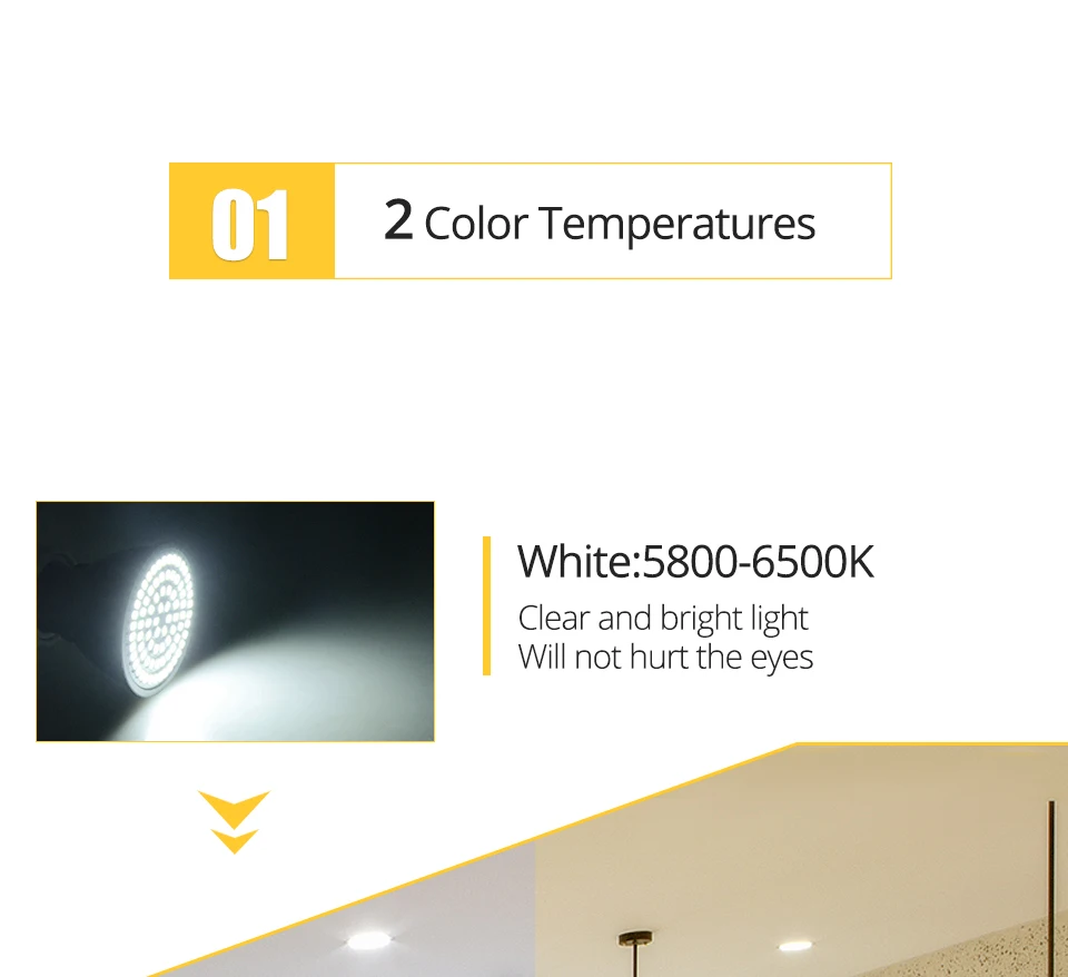 60 80 LEDs MR16 GU10 LED Lamp 220V 110V Lampada LED Bulb Light No Flicker 2835SMD Spotlight Cold Warm White High Brightness (5)