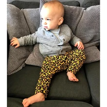 Лидер продаж, осенне-зимняя одежда для малышей модные повседневные штаны для мальчиков и девочек, Леггинсы хлопковые штаны с леопардовым принтом
