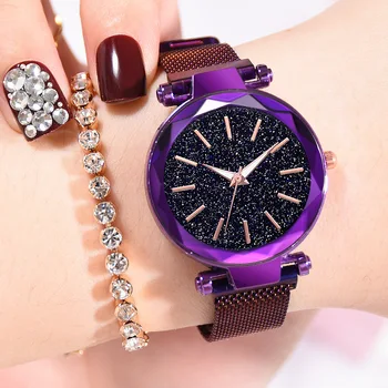 

Luxury Designer Women Watches Rose Gold Stainless Steel Quartz Wrist Watches for Women Diamond Starry Sky Fashion Ladies Watch
