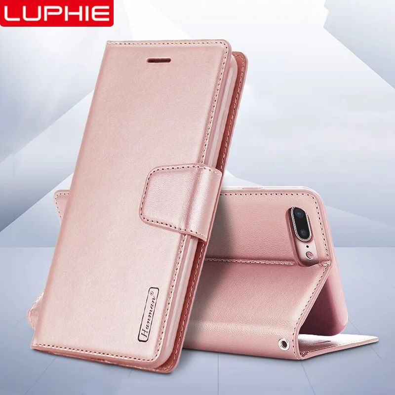 Роскошный Магнитный кожаный чехол LUPHIE для iPhone X XS Max XR 8 7 Plus флип с подставкой