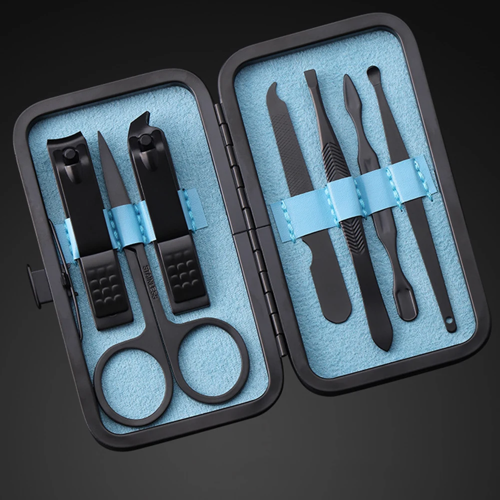 

7pcs/set New Manicure Nail Clippers Pedicure Set Portable Travel Hygiene Kit Stainless Steel Cutter Tool Set