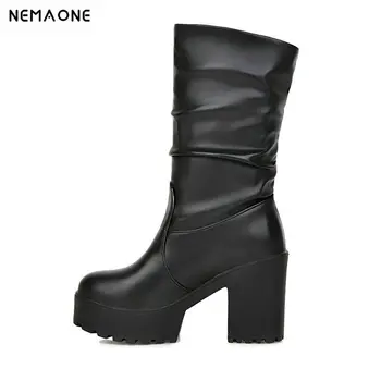 

NEMAONE women Boots Sexy mid-calf boots 2019 women snow boots women's fashion winter thigh high boots shoes woman