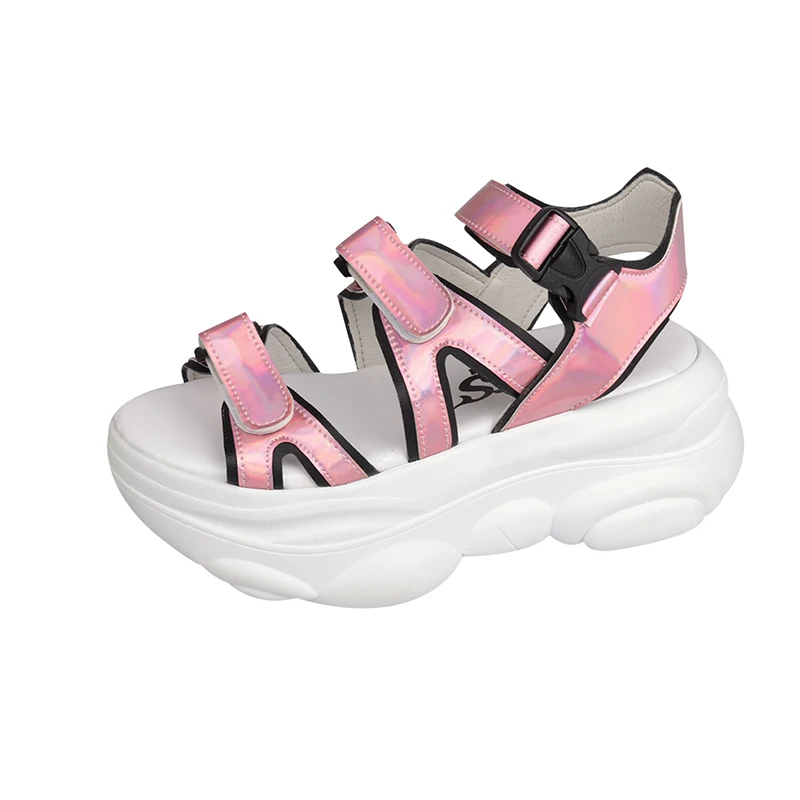 

Women's High Heels Sandals 2019 Summer Casual Hook & Loop Ladies Shoes Chunky Sandals For Woman Summer Shoes Platform Sandal