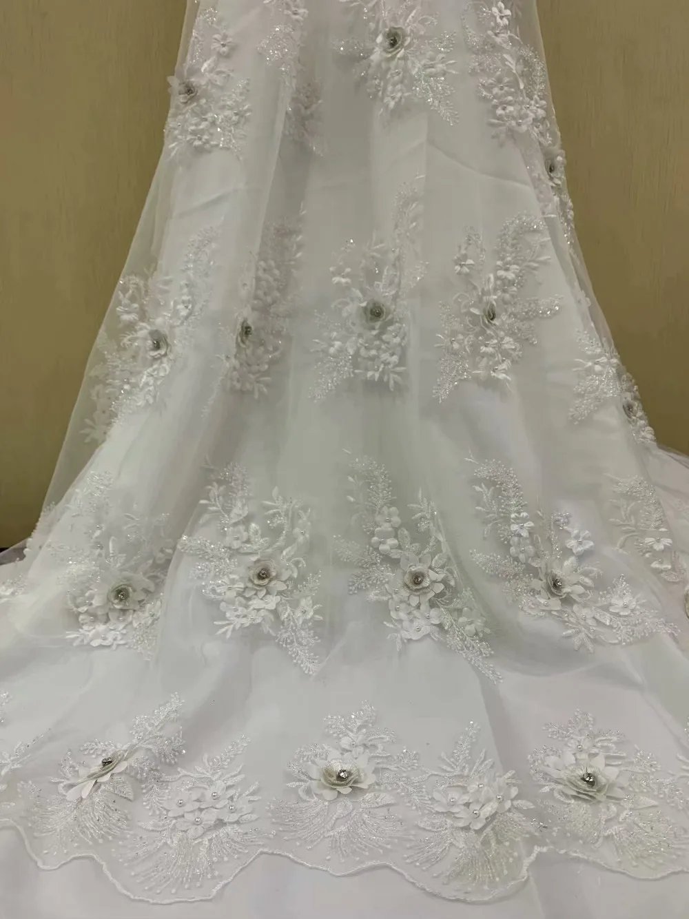 2019 Latest French Nigerian Laces Fabrics High Quality Tulle African Fabric Wedding Lace | Дом и сад