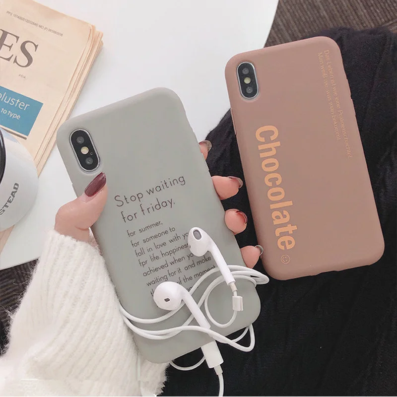 

Remazy Simple Letters Silicone Phone Cases for iPhone 7 8 Plus X XS Soft Matte Back Cover for iPhone XR XS MAX Foudas Shell Capa