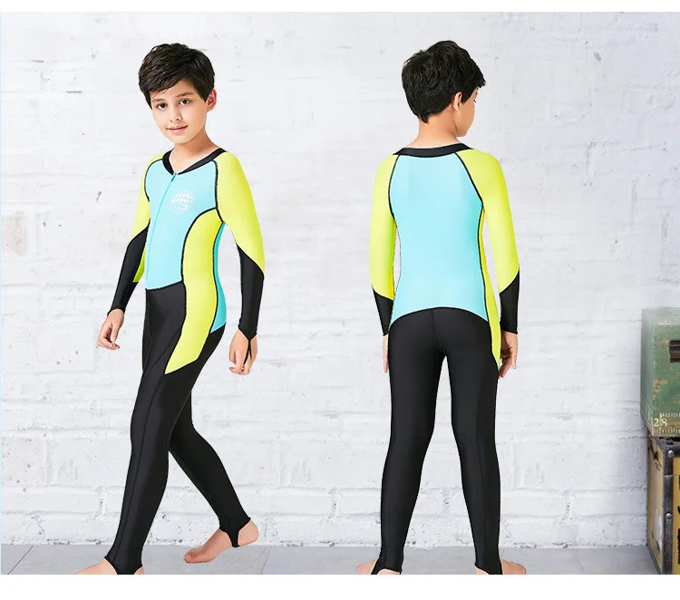 2018 Latset HISEA Children's wetsuits Thin One-piece Kids Diving Suit Long-sleeved Snorkeling Surfing Suits for Boys 3Colors3