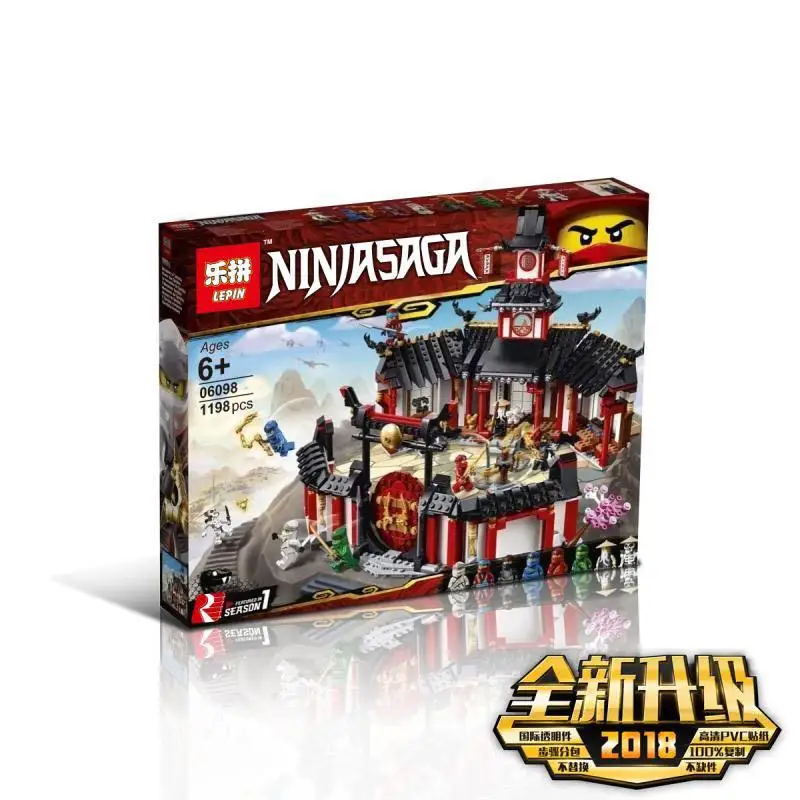 

LEPIN 06098 Phantom Ninja Series Transfer Training Hall Children Boys Assembling Building Blocks Toys Gifts LEGOINGLY DOLL 70670