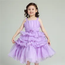 Платья с цветочным рисунком для девочек, детские фиолетовые Многослойные модные платья года, детская одежда для девочек 2, 3, 4, 6, 7, 8, 9, 10 лет, AKF164062
