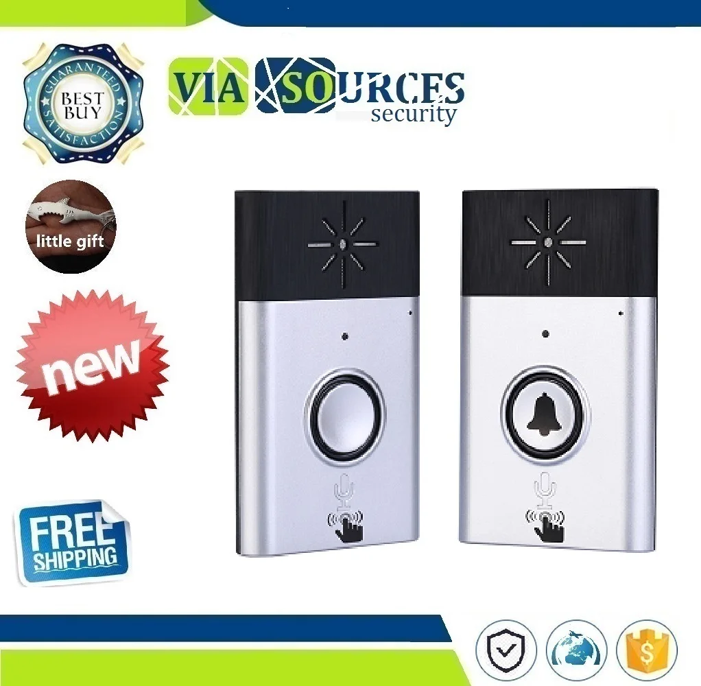 

1 Set Silvery Color H6 1 to 1 Wireless Voice intercom Video doorphone Indoor door bell Visitor Calling System audio door phone