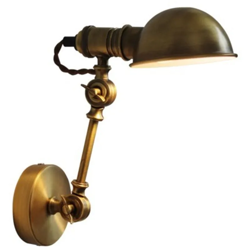 

Industrial RH Designer Studio Led Wall Lamp Art Copper Iron Bedside Bathroom Mirror Light Wall Sconce Fixtures Free Shipping