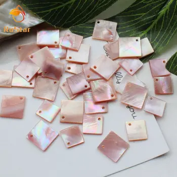 

100pcs/lot Wholesale Pink Natural Square Slice Mother of Pearl shell for DIY Jewelry Pink Square Slice MOP Pearl shell