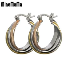 Серьги кольца из титановой стали 316L женские с покрытием под