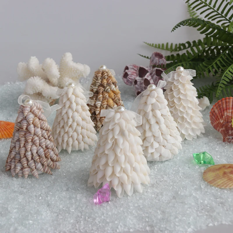 

Free Shipping(6pcs/set)6 Style Small Conch Christmas Tree Christmas Pendant&Drop Ornaments Natural Shell&Conch Handmade Crafts