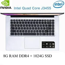 P2-37 8G RAM 1024G SSD Intel Celeron J3455 NvIDIA GeForce 940M Gaming laptop keyboard and OS language available for choose