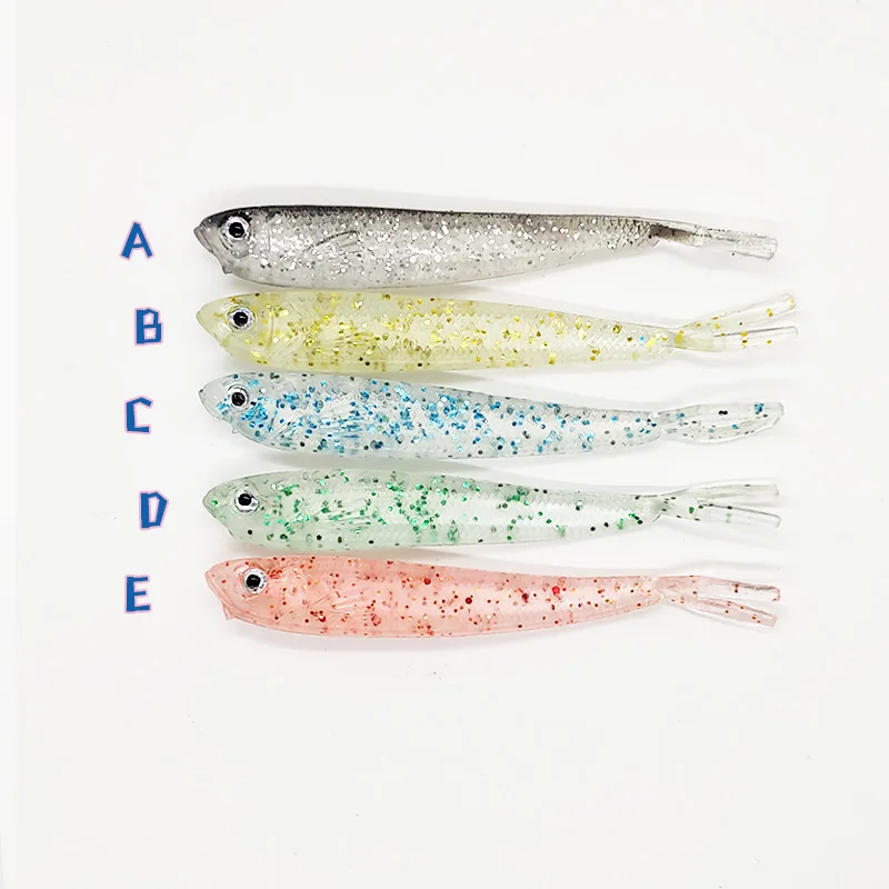 20Pcs soft Lures 2.2g/7.5cm Flash sequins fishing Lure Wobblers Fishing Worm Swimbaits Silicone Bait Carp Fishing Tackle