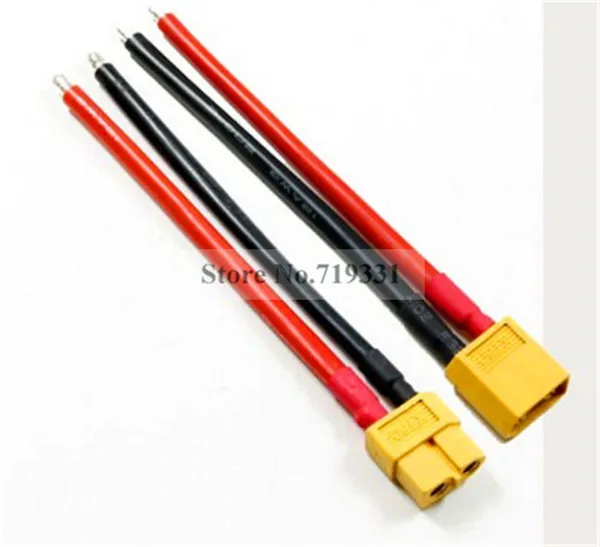 

Heavy Duty XT60 Male & Female ea w/10cm of 12 AWG Hyper Flexible Silicone Wire