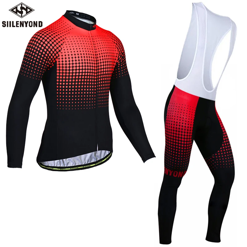 Bib Cycling Set Siilenyond анти-УФ Велоспорт Джерси набор горный велосипед одежда комплект велосипедная одежда дышащий с длинным рукавом велосипед велосипедная одежда - Цвет: Bib Cycling Set