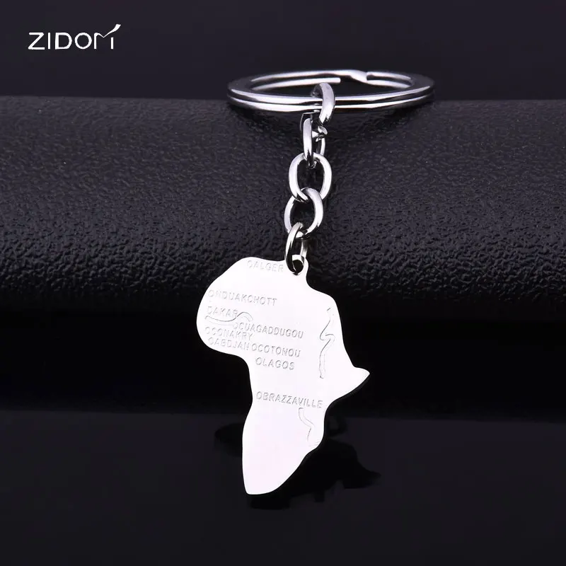 

2018 new map of africa keychain Stainless Steel pendant fashion key chains key ring key holder jewelry accessories gifts