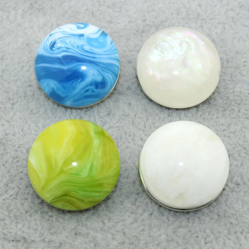 

10 Pcs/lot Mixed Style Snap Jewelry Colorful Crystal Round 18mm Resin Snap Buttons fit Snap Bracelet Bangles 7265