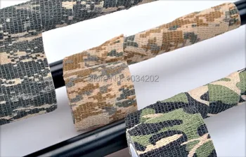 

Freeshipping 150pcs Mix color self adhesive elastic bandage Army Camo Wrap Rifle Shooting Hunting Camouflage cohesive Tape 4.5m