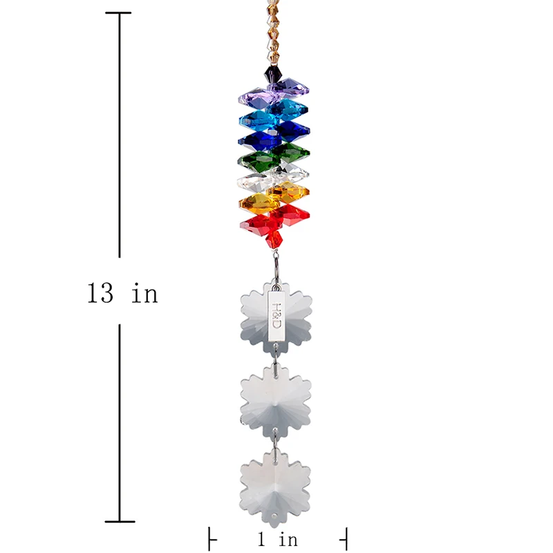 H& D 33 см кристаллы Снежинка призмы Радуга октогон чакра Suncatcher домашний декор Кристалл DIY висячие украшения