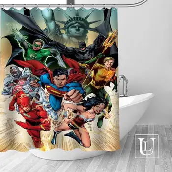 

Big Sale New Custom Superman Modern Shower Curtain with Hooks bathroom Waterproof Polyester Fabric