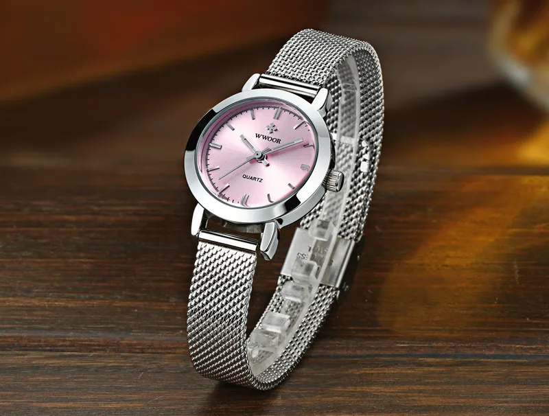 WWOOR женские наручные часы для женщин ультра тонкие кварцевые часы модные повседневные часы браслет часы reloj mujer acero inoxidable