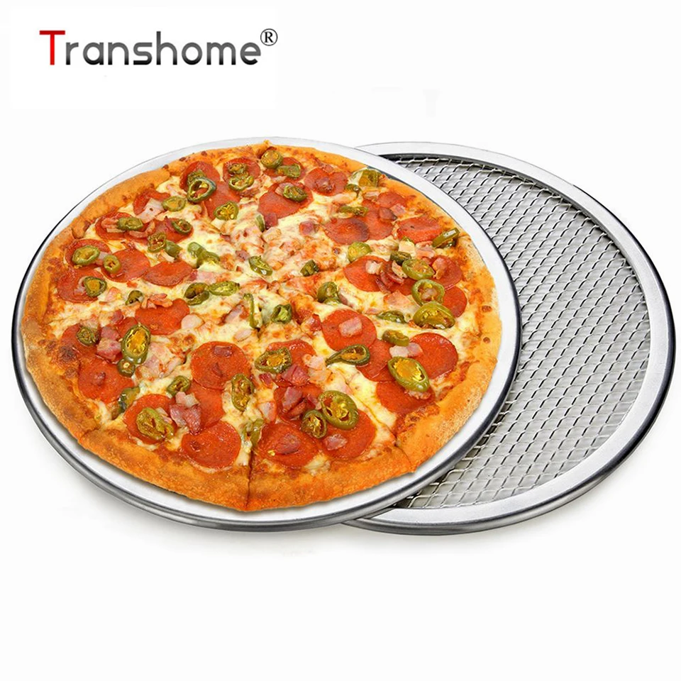 

Transhome Pizza Pan Nonstick Stainless Steel Pizza Stone Bakeware Pizza Baking Pan Baking Pastry Tools Kitchen Accessories 2019