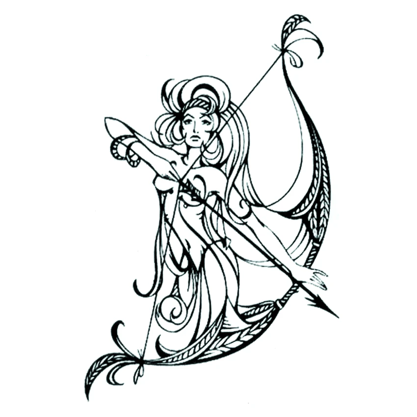 30pcs Archery Female Warrior Waterproof Temporary Tattoos Men Henna Tattoo Body Art Stickers Sagittarius Tatoo Sleeve Temporary Tattoos Aliexpress