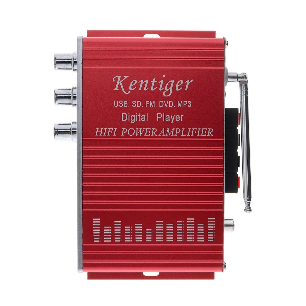 HY-502 DC12V 5A 2CH HI-FI Digital Audio Player Car Amplifier FM Radio Stereo Player Support SD / USB / MP3 DVD Input