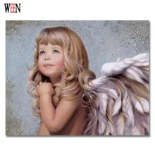 WEEN Angel Girl Imagen Por Número En La Lona Óleo Digital BRICOLAJE Pinturas de carteles por Número Para El Hogar Decorativo 2017 Nuevo Regalo Del Niño